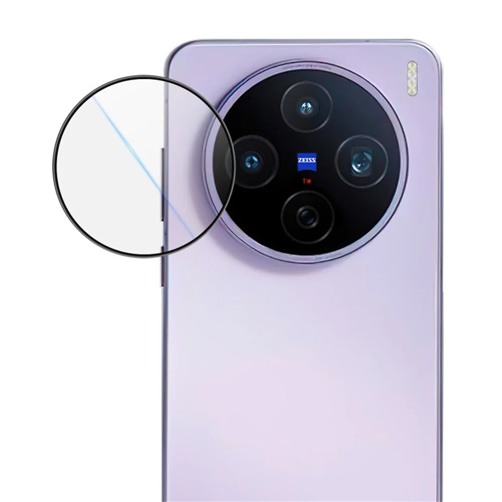 LEREACH for vivo X200s 5G Camera Lens Protector Full Cover High Aluminium-silicon Glass Lens Film with Auto-Align Installation Frame - Transparent with Black Edge - 2