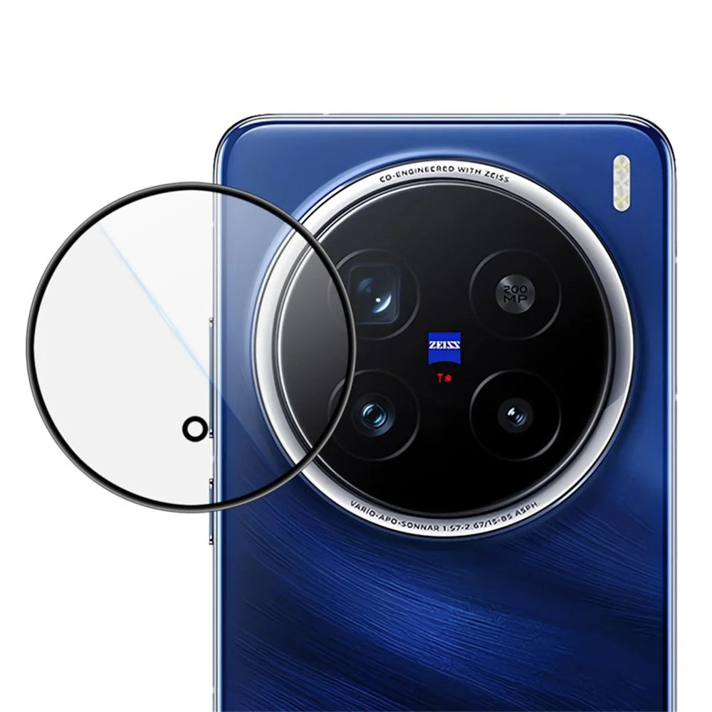 LEREACH 2Pcs for vivo X200 Pro 5G Camera Lens Protector Full Cover High Aluminium-silicon Glass Lens Film with Auto-Align Installation Frame - Transparent with Black Edge - 2