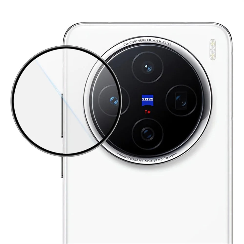 LEREACH for vivo X200 5G Camera Lens Protector Full Cover High Aluminium-silicon Glass Lens Film with Auto-Align Installation Frame - Transparent with Black Edge - 2