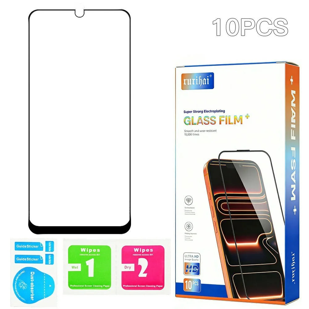 RURIHAI 10Pcs For Samsung Galaxy M17e 5G High Aluminium-Silicon Glass Film Full Glue 0.26mm 2.5D Full Screen Protector - 7
