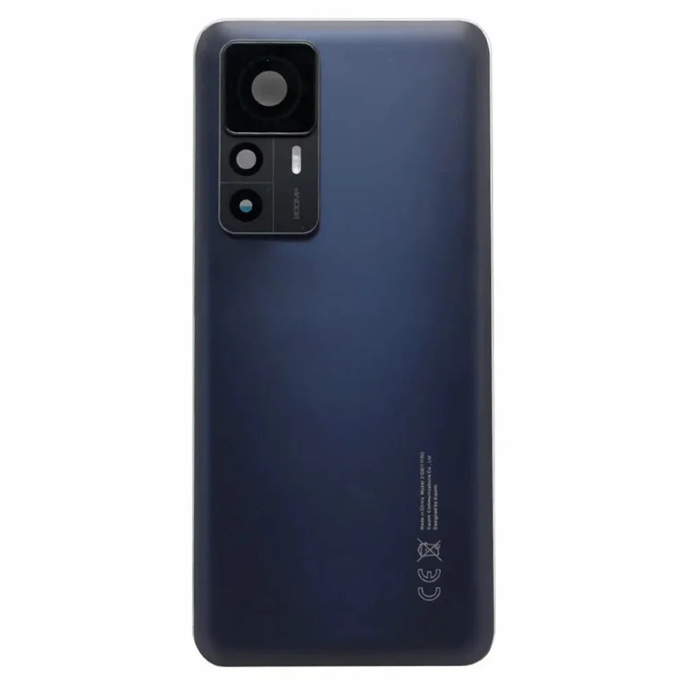 For Xiaomi 12T 5G Back Battery Housing Cover with Camera Ring Lens Cover Spare Part (Without Logo) - Black - 2