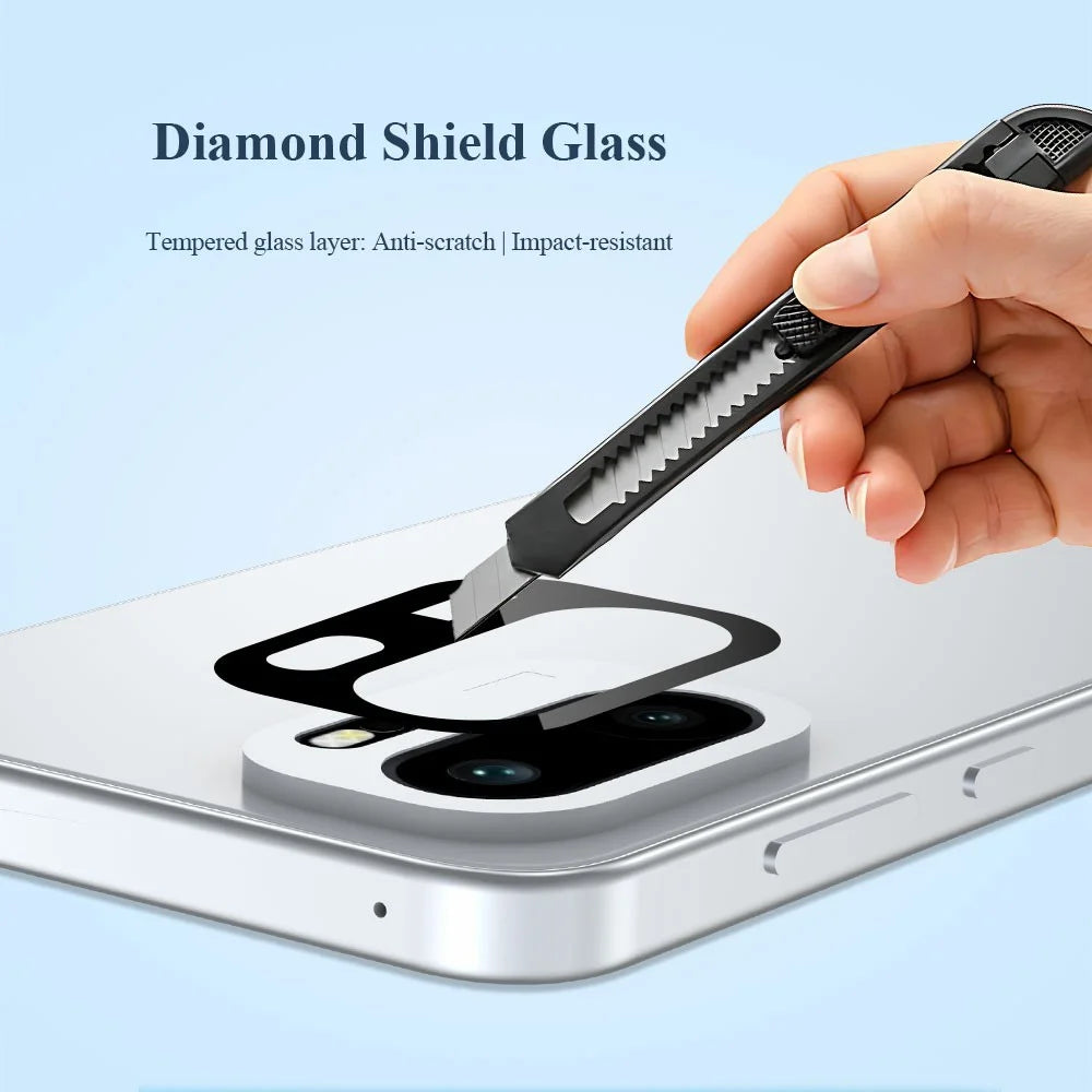 LEREACH For OnePlus Ace 6 5G Camera Lens Protector Full Cover High Aluminium-silicon Glass Lens Film with Auto-Align Installation Frame - Black - 4