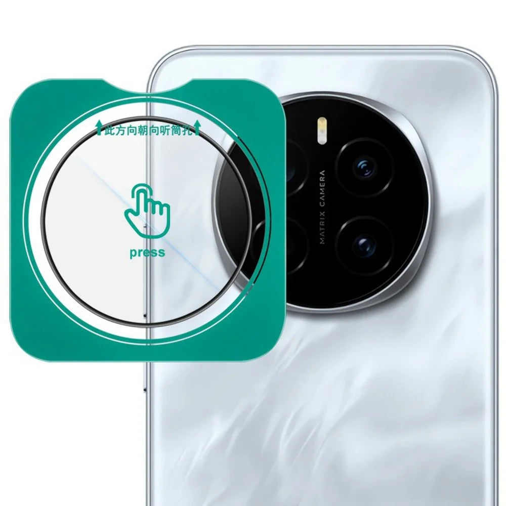 LEREACH For Honor Magic7 5G Camera Lens Protector Full Cover High Aluminium-silicon Glass Lens Film with Auto-Align Installation Frame - Transparent with Black Edge - 1