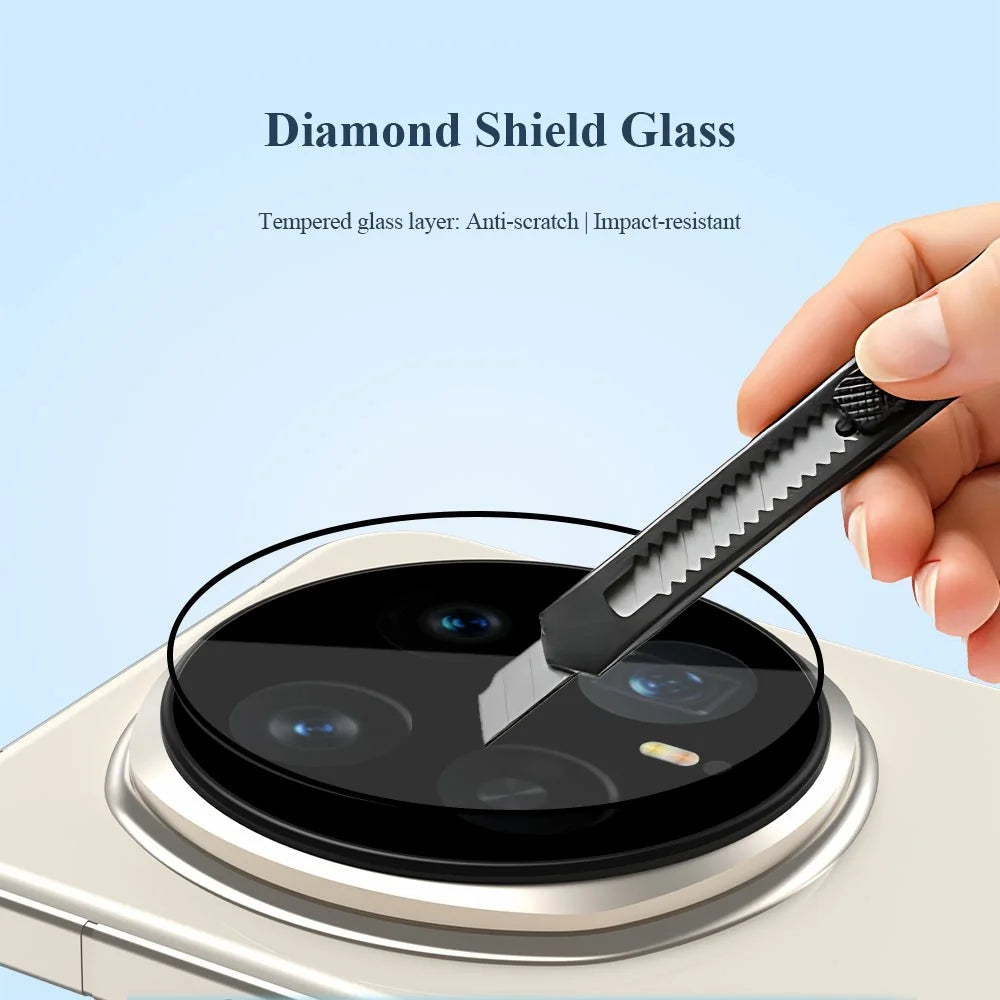 LEREACH For Honor Magic8 Pro 5G Camera Lens Protector Full Cover High Aluminium-silicon Glass Lens Film with Auto-Align Installation Frame - Transparent with Black Edge - 4