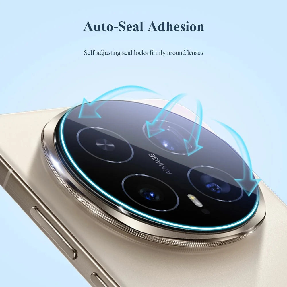 LEREACH For Honor Magic8 Pro 5G Camera Lens Protector Full Cover High Aluminium-silicon Glass Lens Film with Auto-Align Installation Frame - Transparent with Black Edge - 7