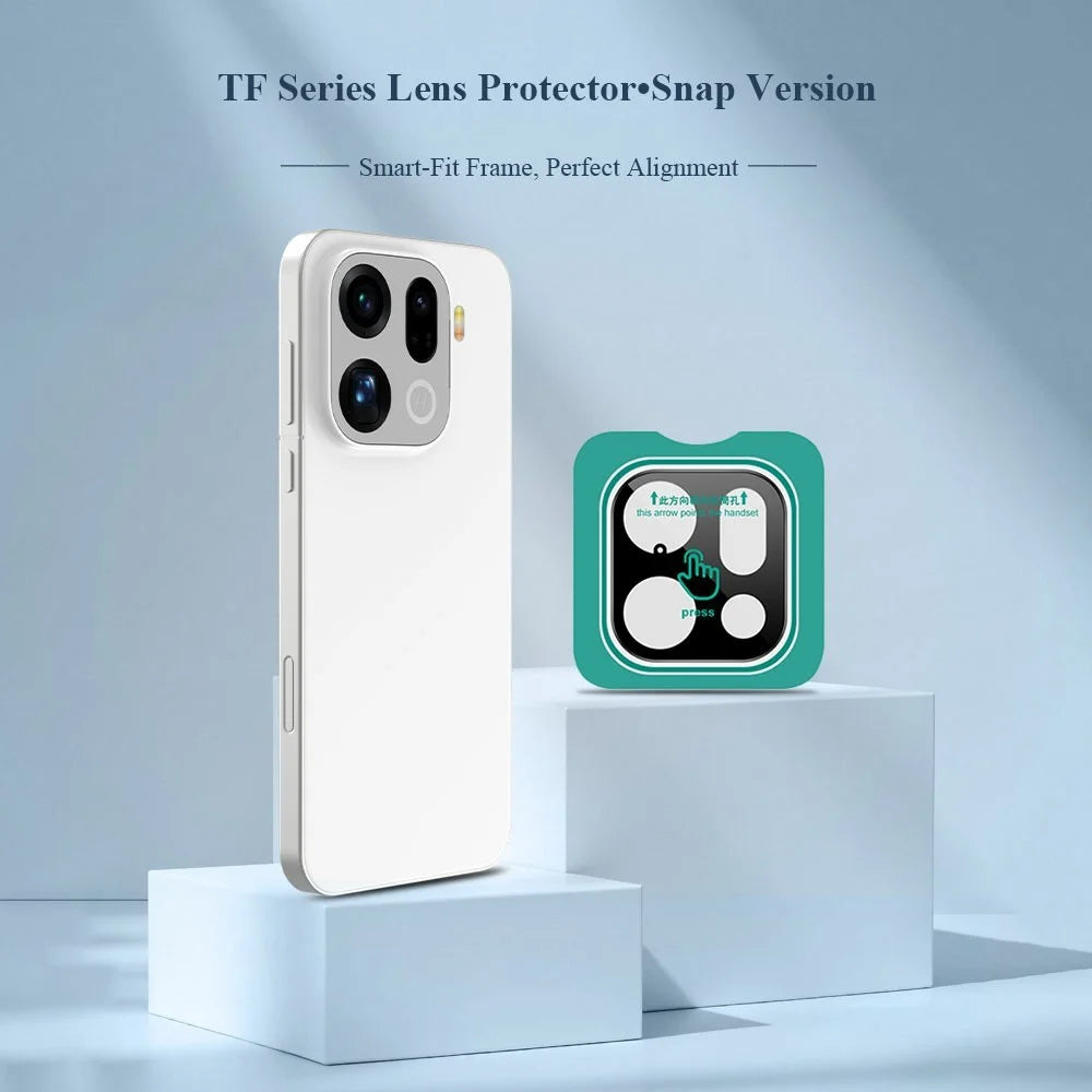 LEREACH 2Pcs For Oppo Find X9 Pro 5G Camera Lens Protector Full Cover High Aluminium-silicon Glass Lens Film with Auto-Align Installation Frame - Black - 2
