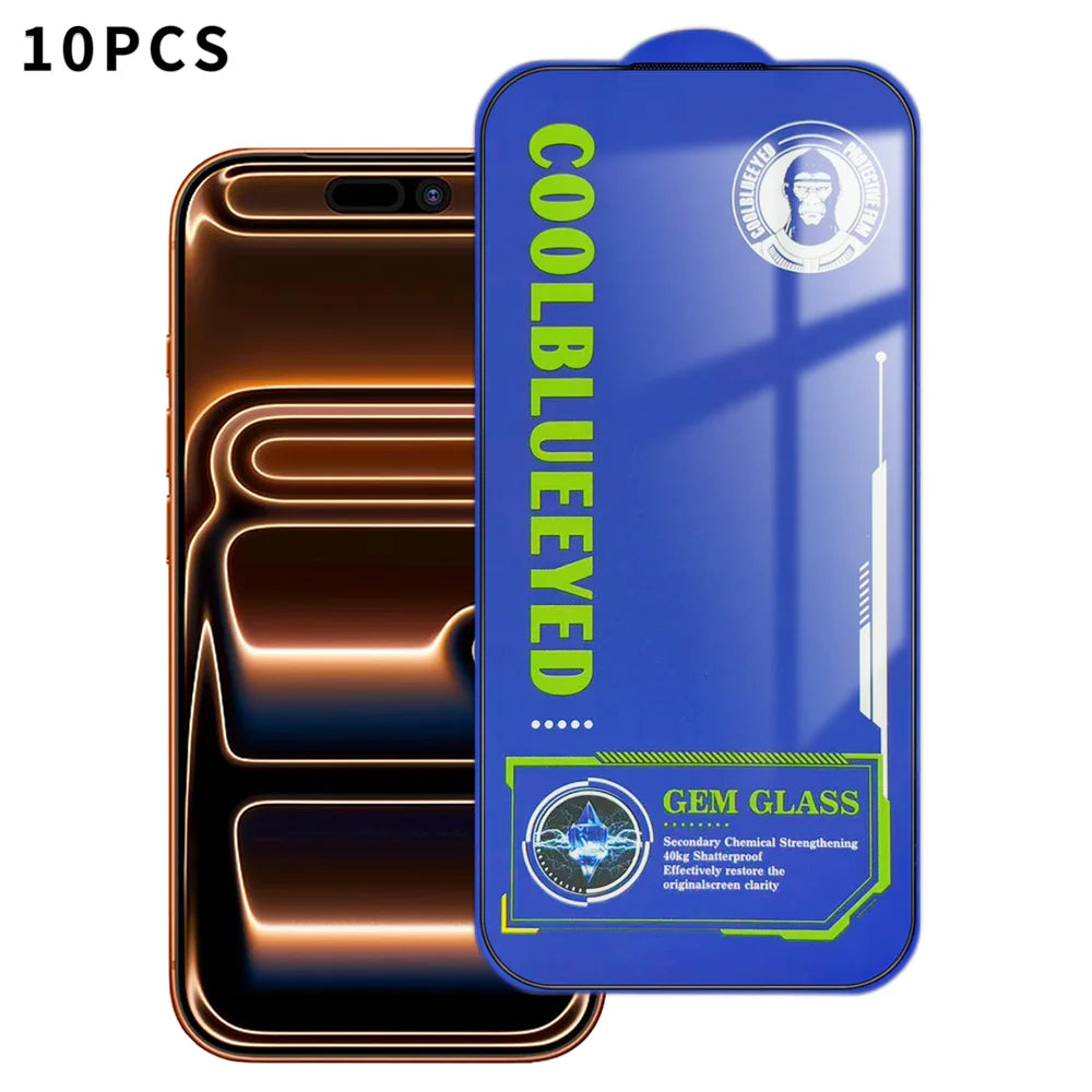 For iPhone 18 Pro / 17 Pro 10Pcs Tempered Glass  Screen Protector 9H Diamond-Level Hardness Anti-fingerprint Film - Transparent - 1