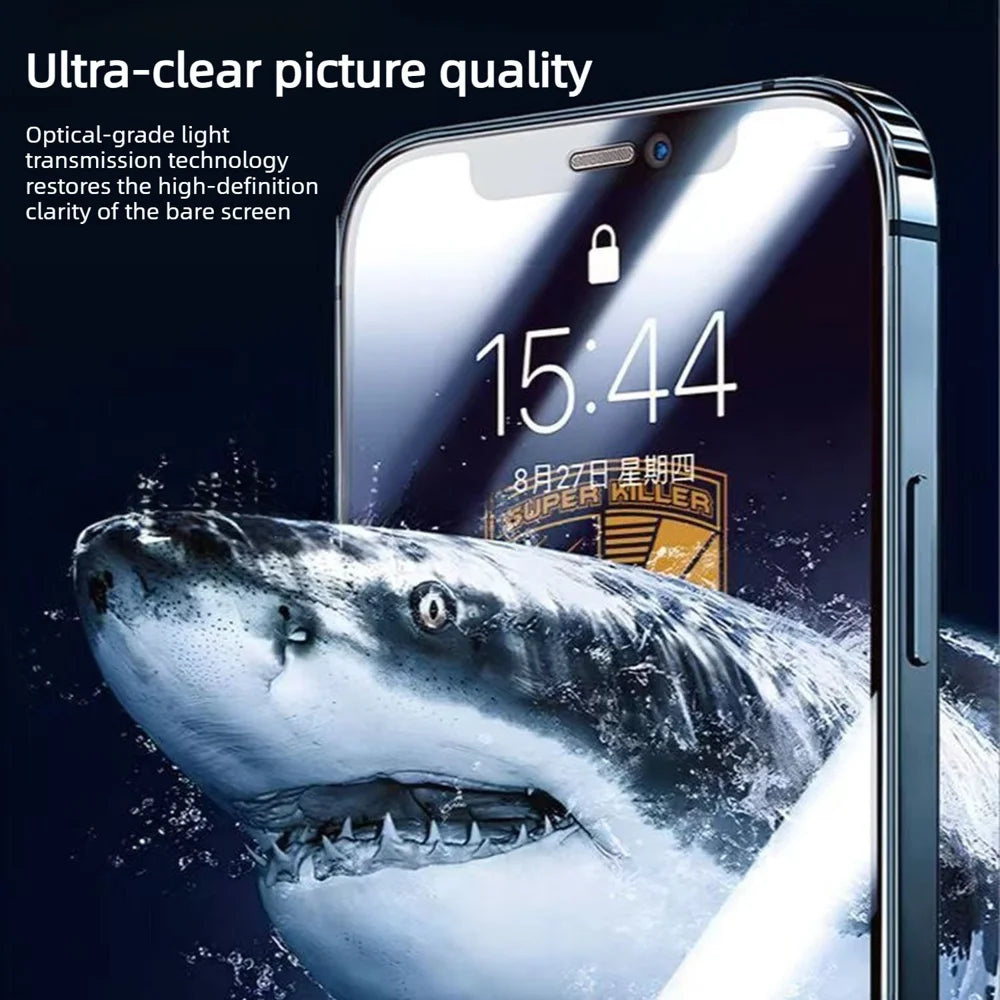For iPhone 14 RINBO 10Pcs HD Full Coverage Tempered Glass 200CC Silk Printing Anti-static Screen Protector - Transparent - 3