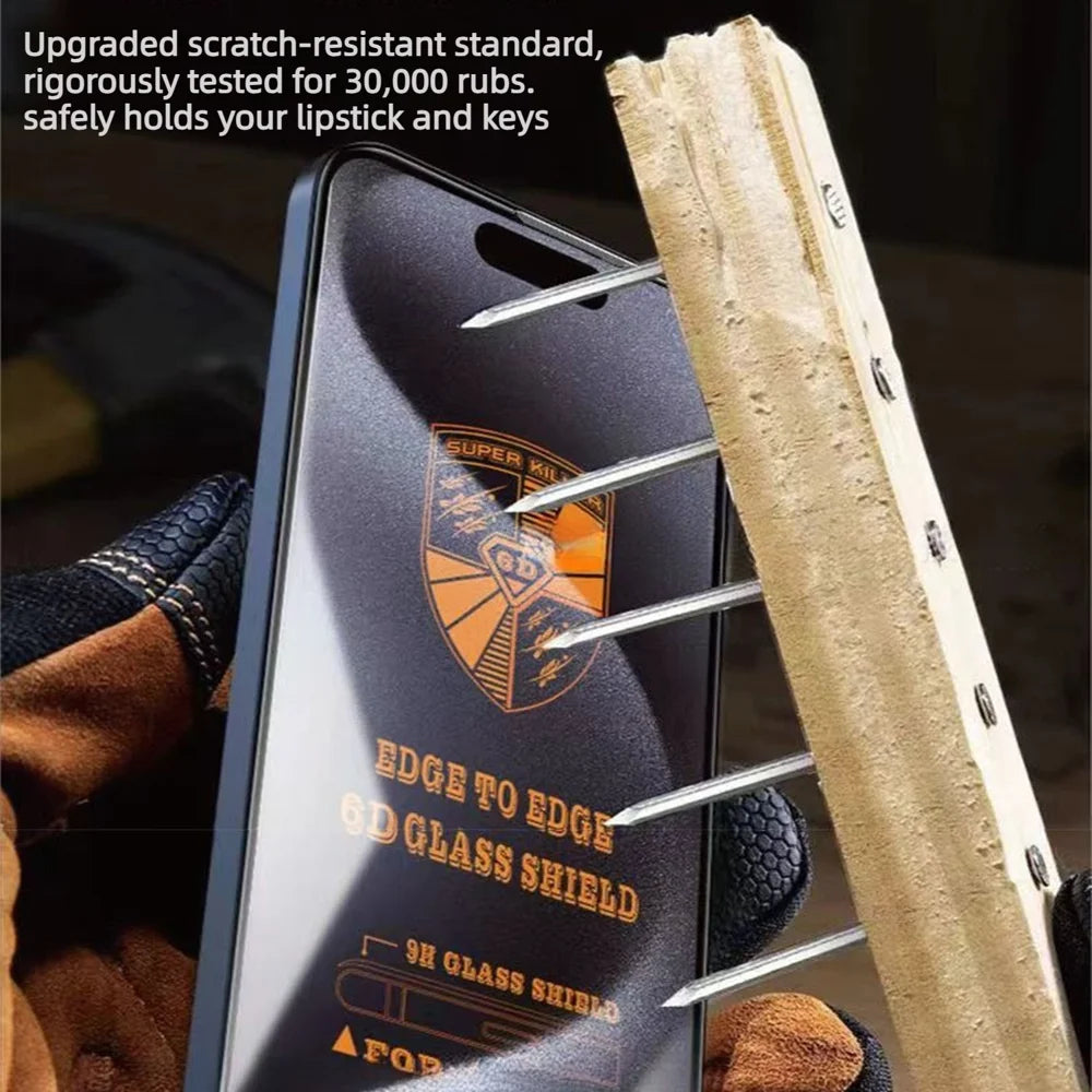 For iPhone 14 RINBO 10Pcs HD Full Coverage Tempered Glass 200CC Silk Printing Anti-static Screen Protector - Transparent - 6