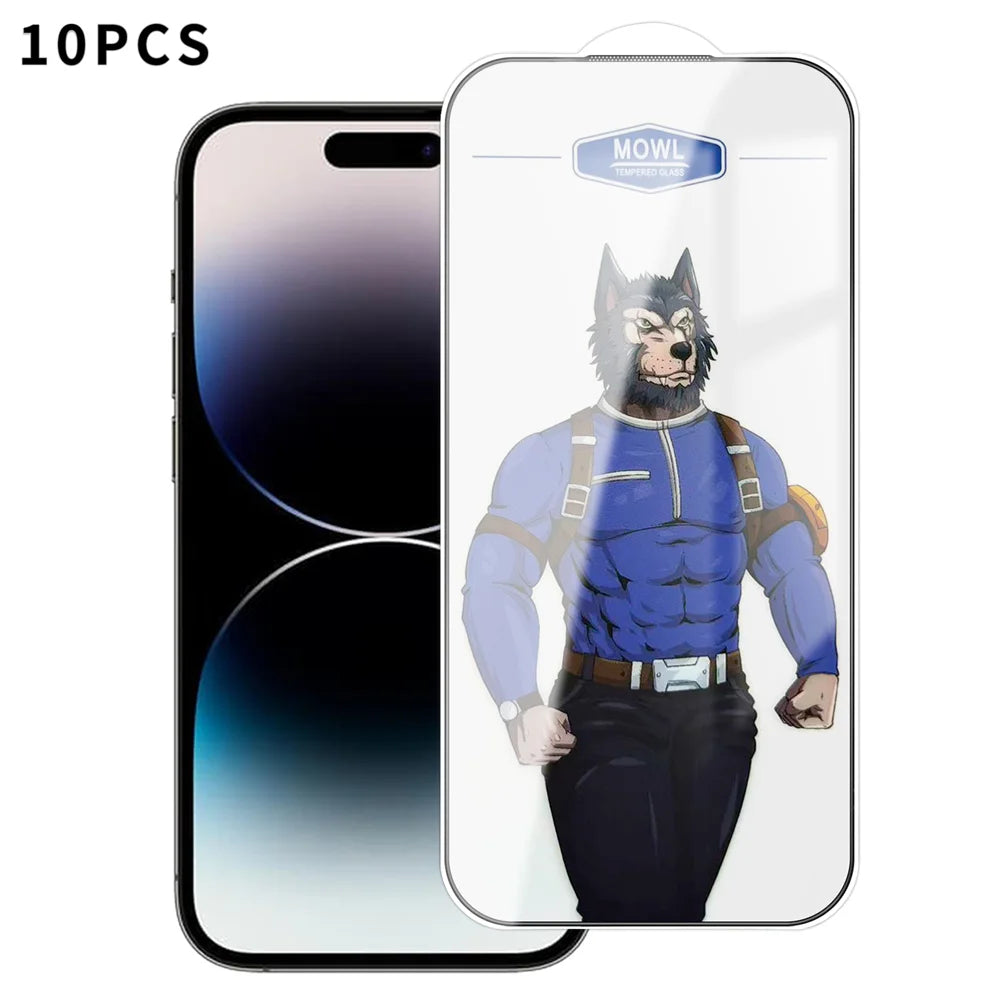 For iPhone 14 Pro 10Pcs HD Tempered Glass Anti-fingerprint Shatterproof Full Size Screen Protector - Transparent - 1