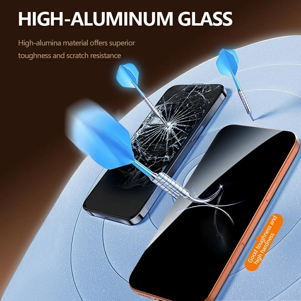 LEREACH 2Pcs For iPhone 16 Pro Max Privacy Tempered Glass Screen Protector 28° Anti-spy Full Cover Film - Black - 7