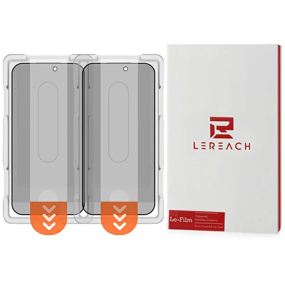 LEREACH 2Pcs For iPhone 17 Pro Privacy Tempered Glass Screen Protector 28° Anti-spy Full Cover Film - Black - 1