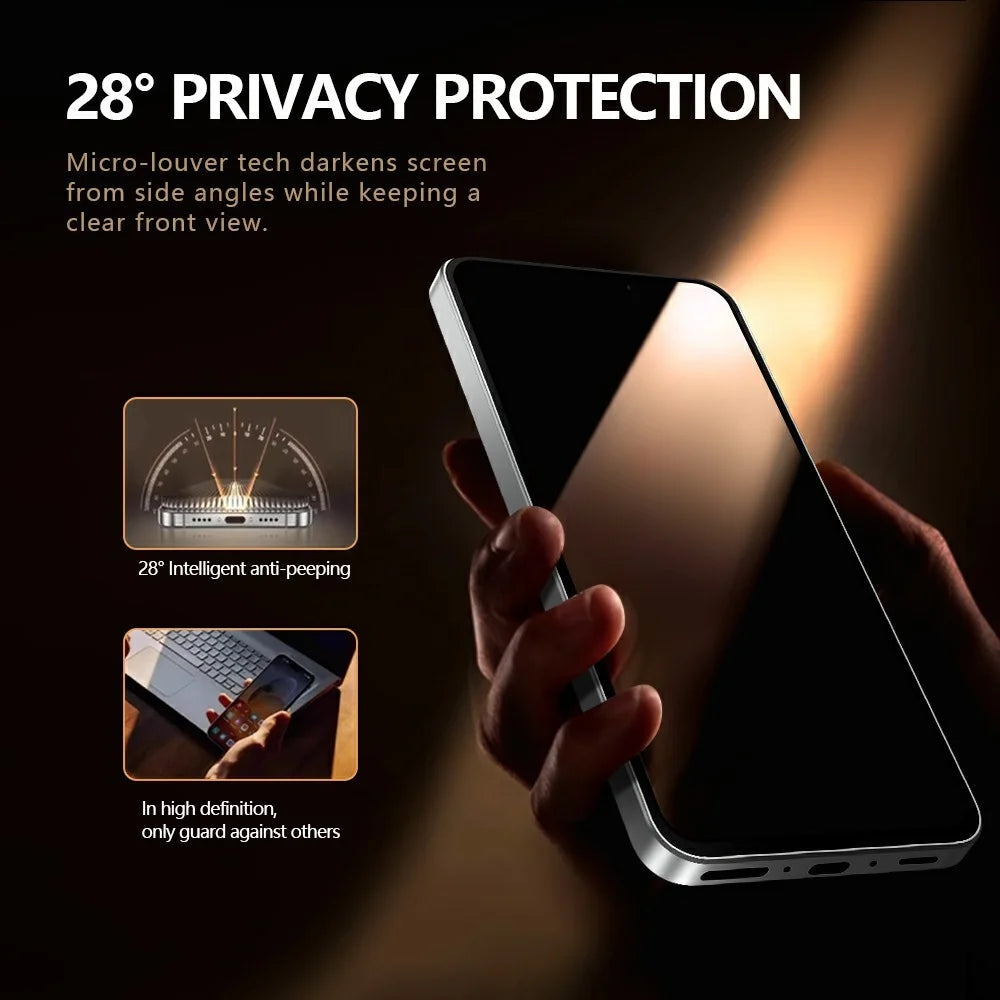 LEREACH 2Pcs For Samsung Galaxy A37 5G Privacy Tempered Glass Screen Protector 28° Anti-spy Full Cover Film - Black - 6
