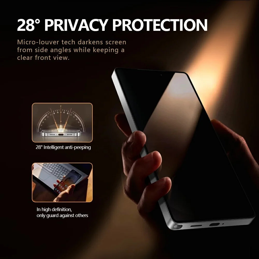 LEREACH 2Pcs For Samsung Galaxy S25 Ultra Privacy Tempered Glass Screen Protector 28° Anti-spy Full Cover Film - Black - 6