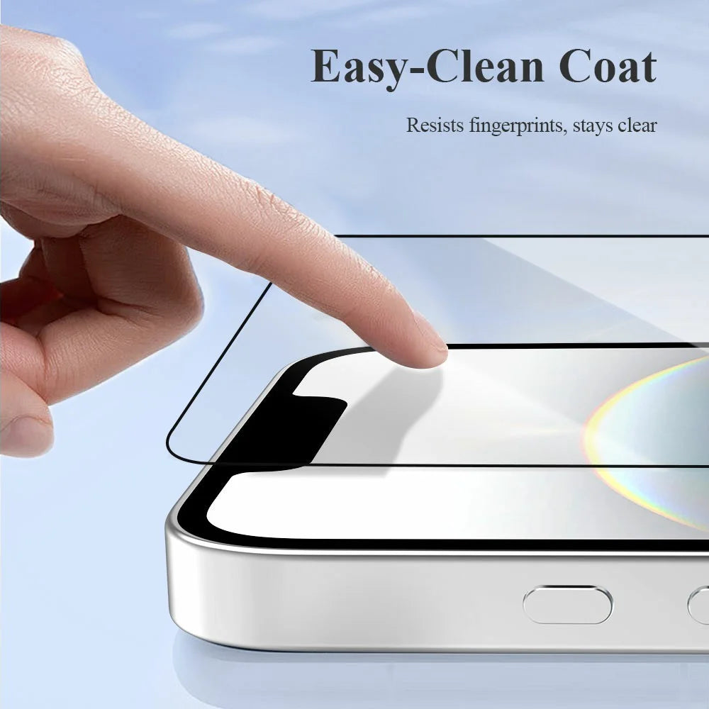 LEREACH 2Pcs For iPhone 13 Tempered Glass Full Screen Protector Anti-Fingerprint Film with Dust-Free Installation Tool - Black - 7
