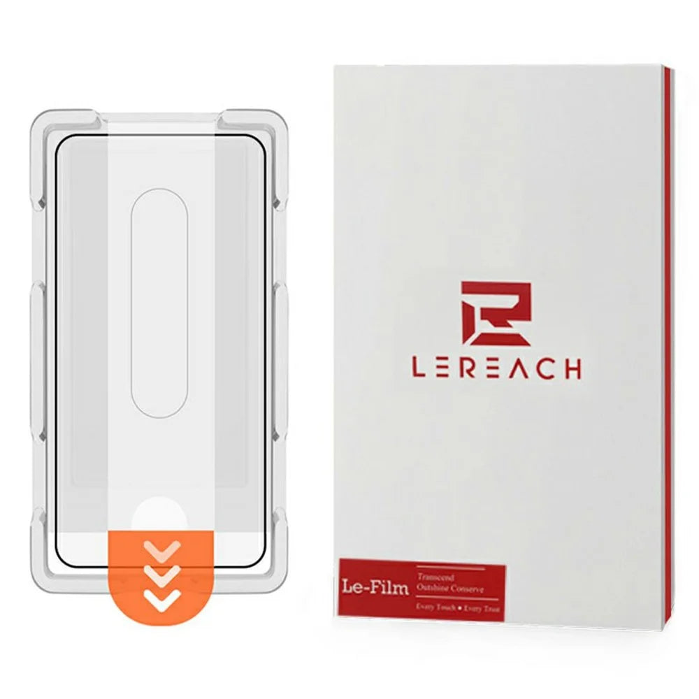 LEREACH For Samsung Galaxy A57 5G Tempered Glass Full Screen Protector Anti-Fingerprint Film with Dust-Free Installation Tool - Black - 1
