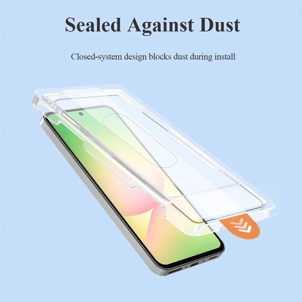 LEREACH For Samsung Galaxy S24 FE Tempered Glass Full Screen Protector Anti-Fingerprint Film with Dust-Free Installation Tool - Black - 5