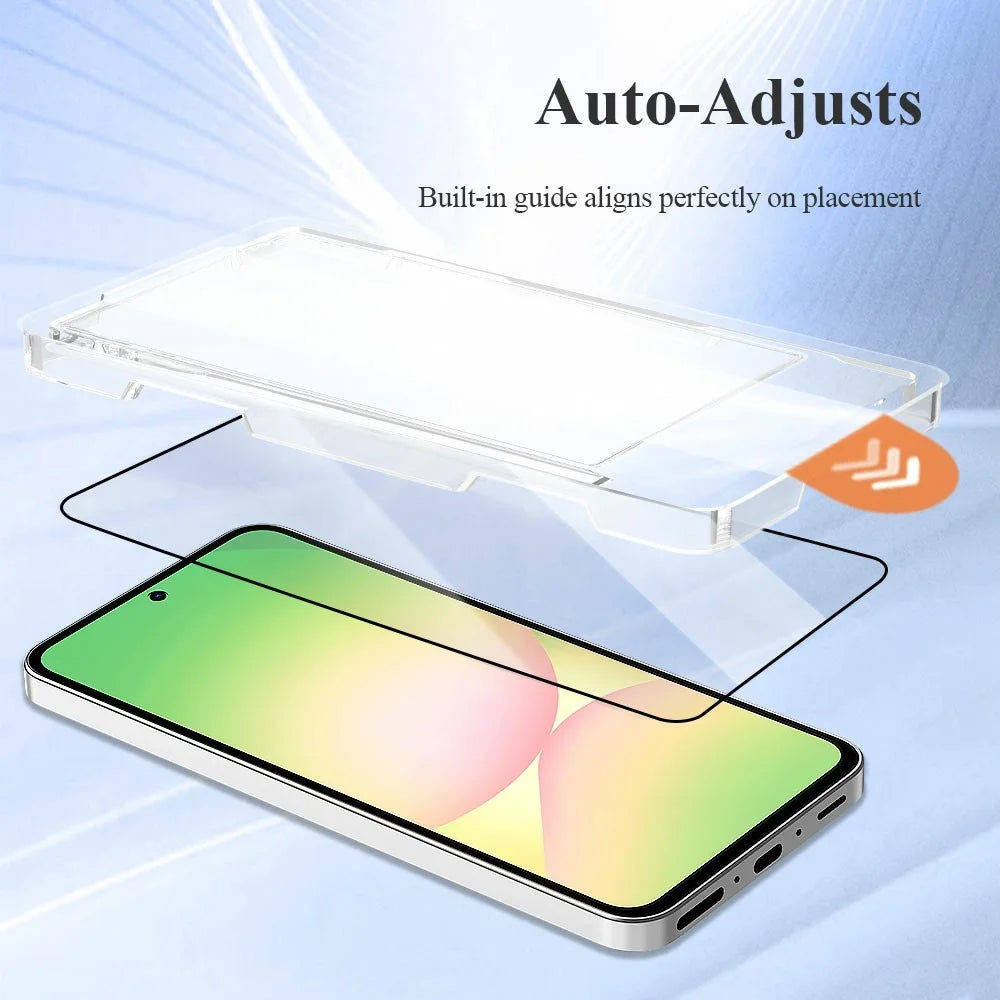 LEREACH For Samsung Galaxy S24 FE Tempered Glass Full Screen Protector Anti-Fingerprint Film with Dust-Free Installation Tool - Black - 6