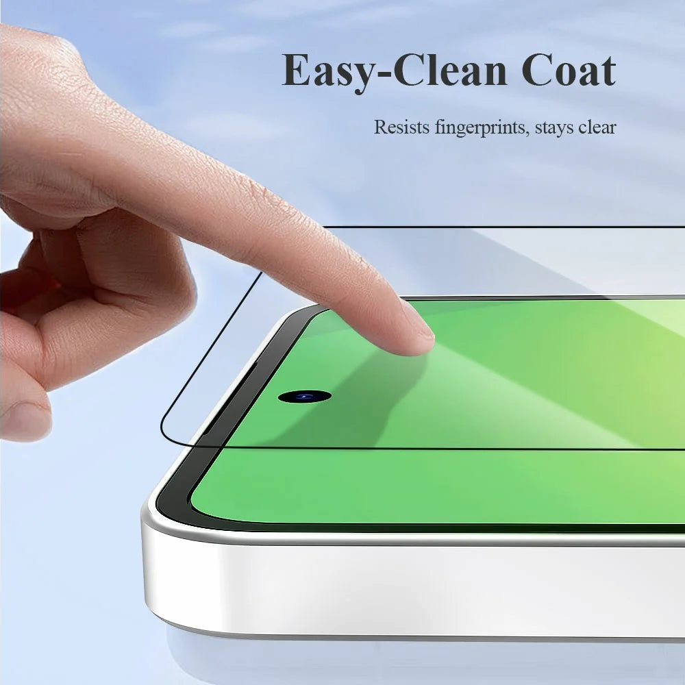LEREACH For Samsung Galaxy S24 FE Tempered Glass Full Screen Protector Anti-Fingerprint Film with Dust-Free Installation Tool - Black - 7