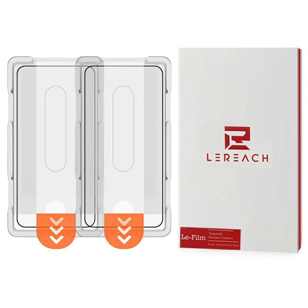 LEREACH 2Pcs For Samsung Galaxy S25 FE Tempered Glass Full Screen Protector Anti-Fingerprint Film with Dust-Free Installation Tool - Black - 1