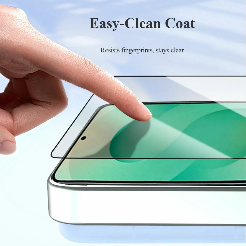 LEREACH 2Pcs For Samsung Galaxy S26+ Tempered Glass Full Screen Protector Anti-Fingerprint Film with Dust-Free Installation Tool - Black - 7