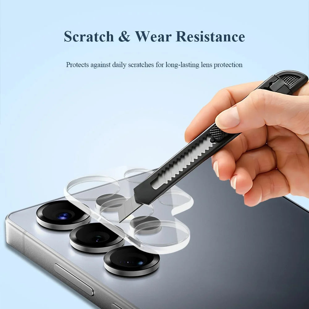 LEREACH 2Pcs for Samsung Galaxy S25 Ultra Camera Lens Protector 3D Full Coverage Tempered Glass Acrylic One-Piece Lens Film - Black - 6