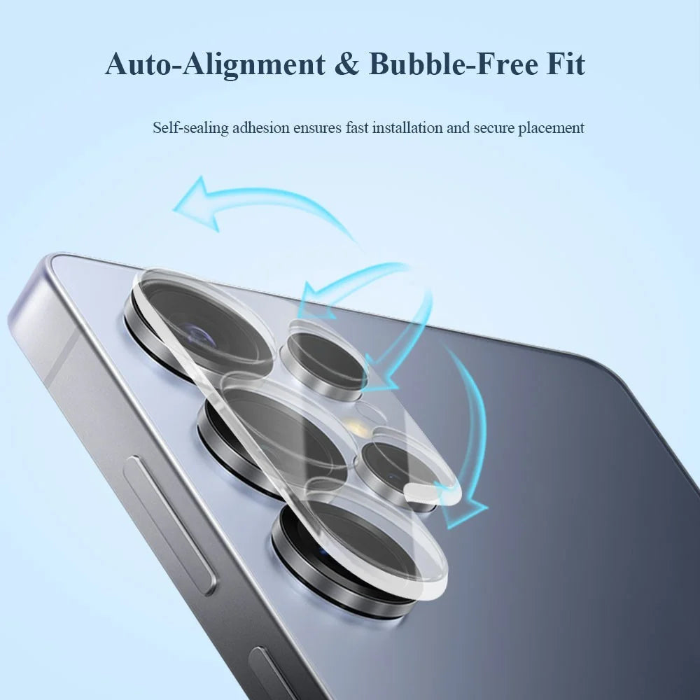 LEREACH 2Pcs for Samsung Galaxy S25 Ultra Camera Lens Protector 3D Full Coverage Tempered Glass Acrylic One-Piece Lens Film - Black - 7