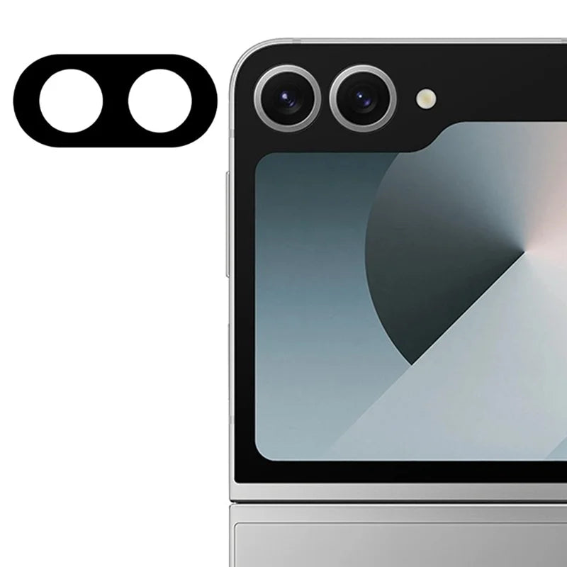 For Samsung Galaxy Z Flip8 Tempered Glass Lens Protector Silk Printing Full Coverage Camera Lens Film - Black - 1