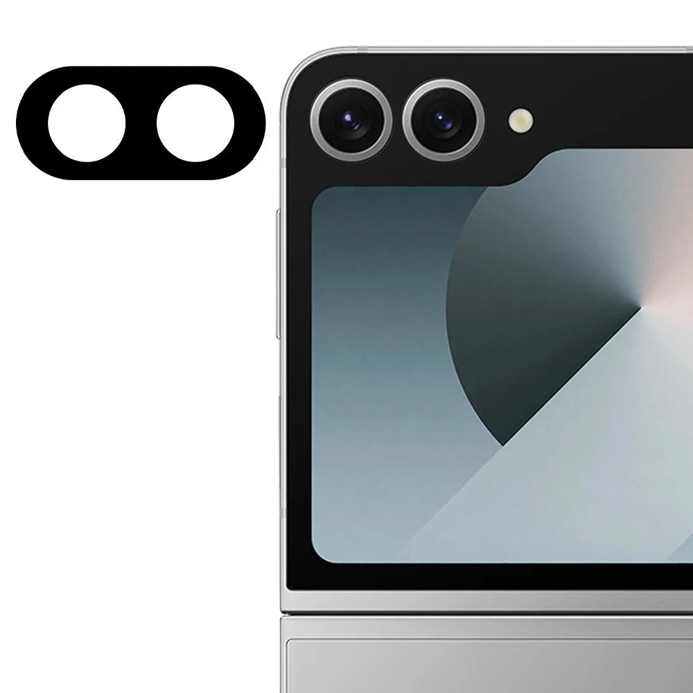 For Samsung Galaxy Z Flip8 Tempered Glass Lens Protector Black Silk Printing Camera Lens Film - 1