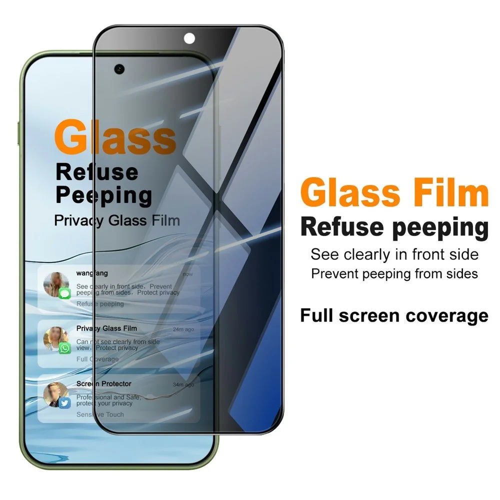 IMAK For OnePlus 15T 5G Privacy Screen Protector Anti Peep Full Cover Tempered Glass Film (Fingerprint Unlock) - Black - 2