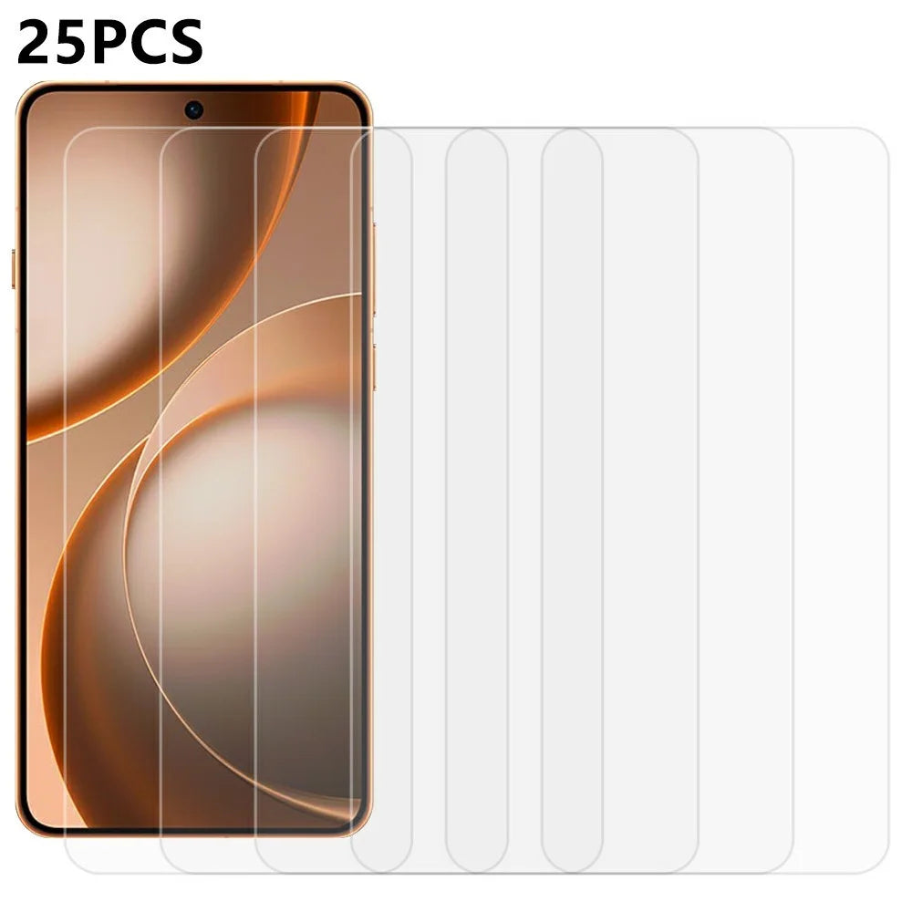 25Pcs For Oppo Find X9 Ultra 5G Screen Protector Full Glue Tempered Glass High Definition Film (NOT Complete Covering) (No Package, with Wipes Set, Dust-absorber, Guide Sticker) - Transparent - 1