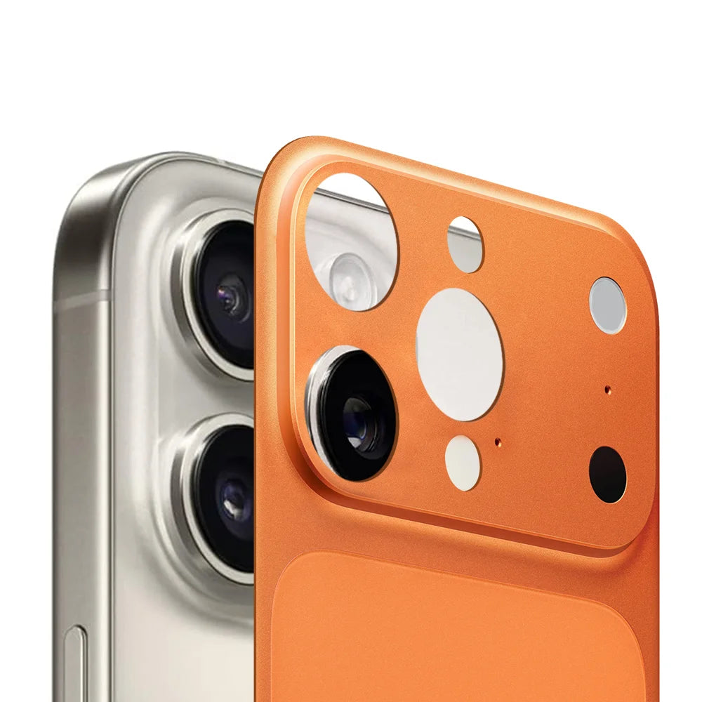 For iPhone 15 Pro Back Film Transform to 17 Pro PET Matte Ultra-Thin Anti-Fingerprint Phone Back Cover - Orange - 5