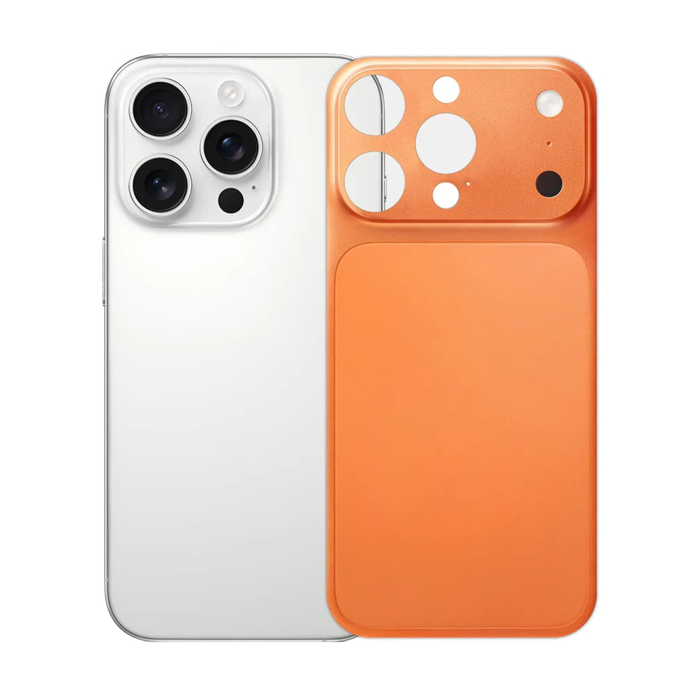 For iPhone 14 Pro Back Film Transform to 17 Pro PET Matte Ultra-Thin Anti-Fingerprint Phone Back Cover - Orange - 1