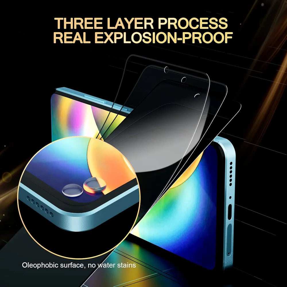 For Oppo A6 4G 25Pcs Anti-spy Screen Protector Silk Printing High Aluminium-silicon Glass Full Cover Anti-fingerprint Privacy Film - Black - 4