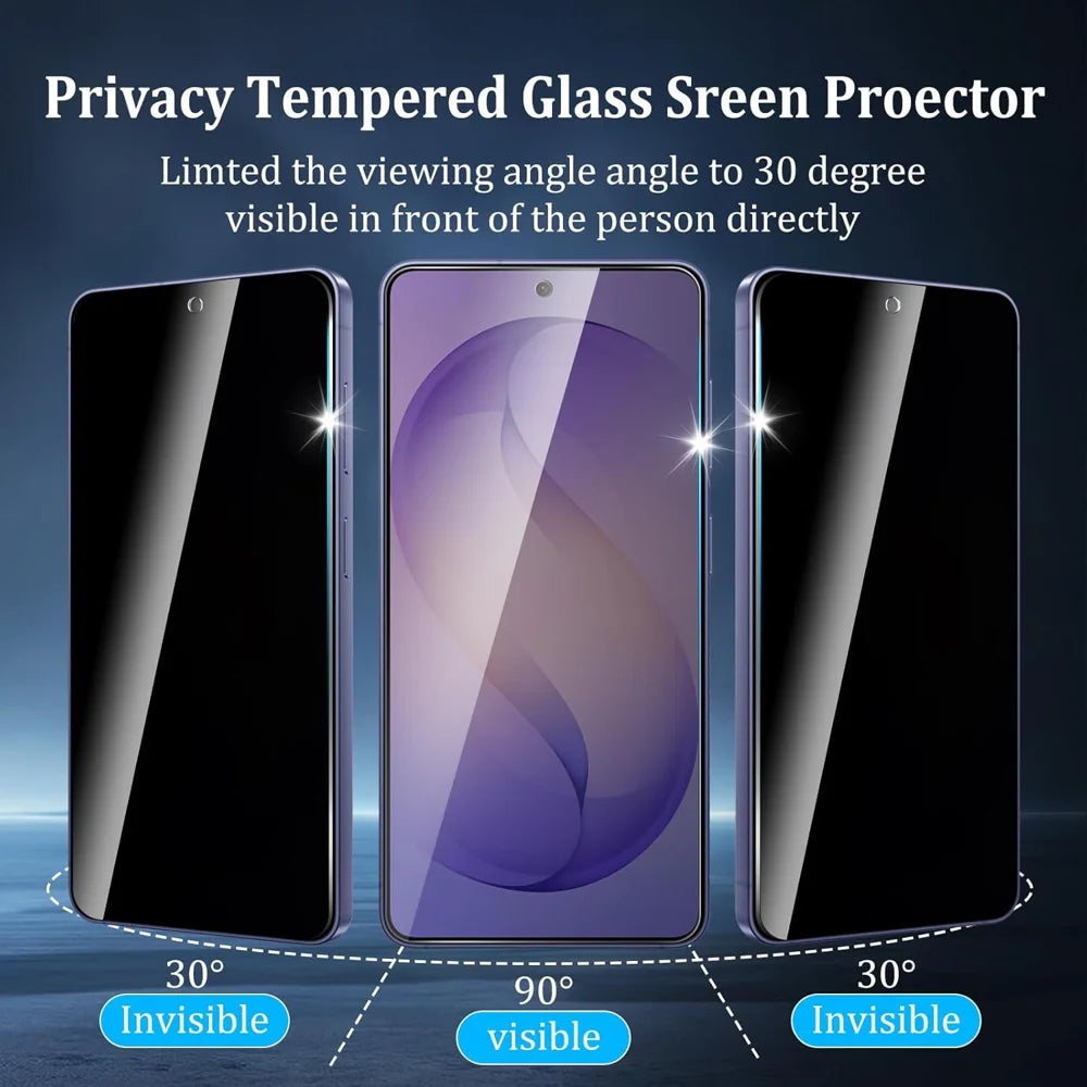 For Samsung Galaxy A26 5G 25Pcs Anti-spy Screen Protector Silk Printing High Aluminium-silicon Glass Full Cover Anti-fingerprint Privacy Film - Black - 4