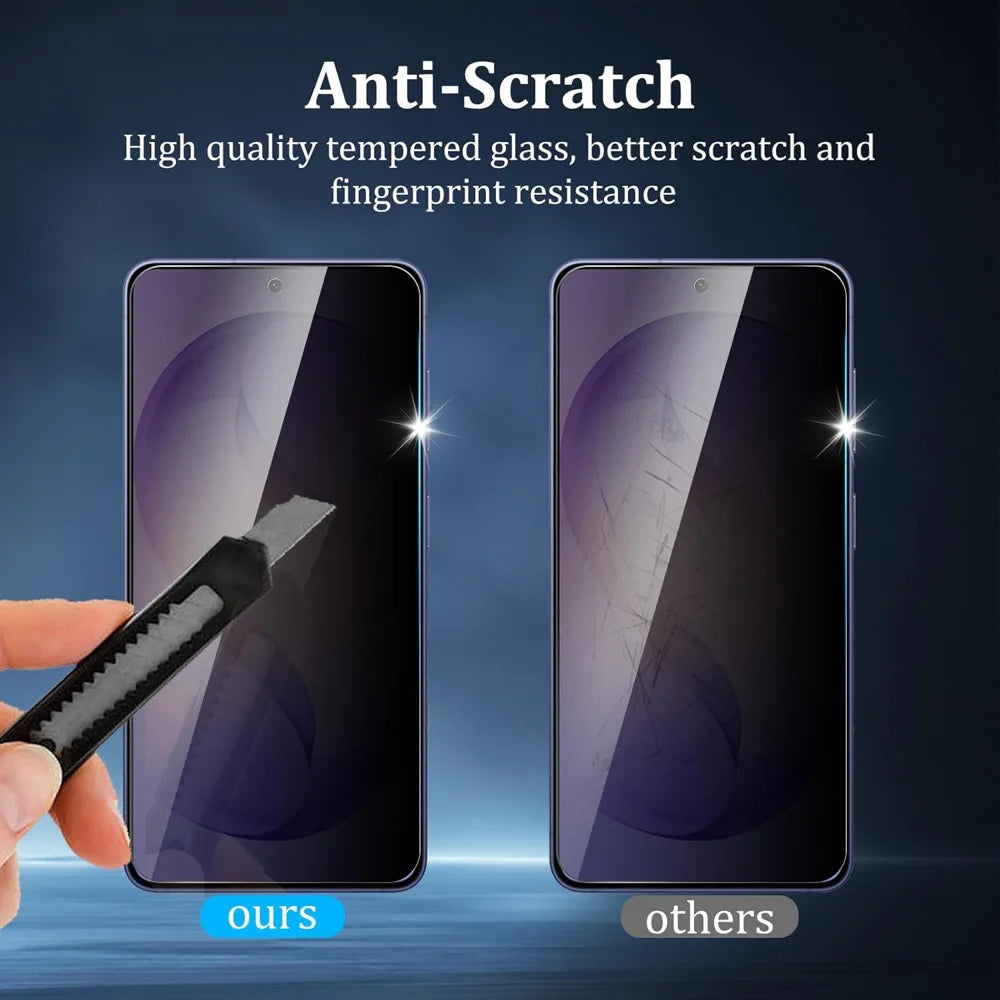 For Samsung Galaxy A26 5G 25Pcs Anti-spy Screen Protector Silk Printing High Aluminium-silicon Glass Full Cover Anti-fingerprint Privacy Film - Black - 5