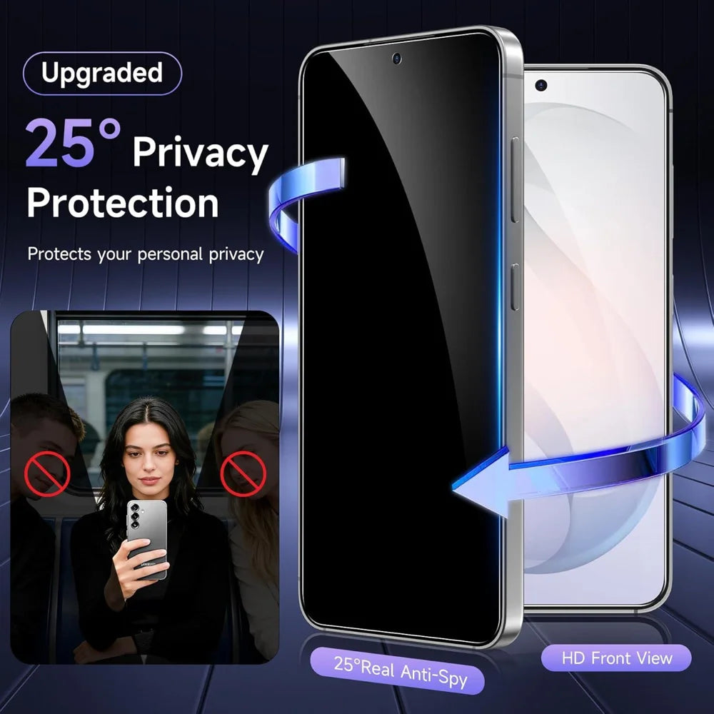 For Samsung Galaxy A27 5G 25Pcs Anti-spy Screen Protector Silk Printing High Aluminium-silicon Glass Full Cover Anti-fingerprint Privacy Film - Black - 2