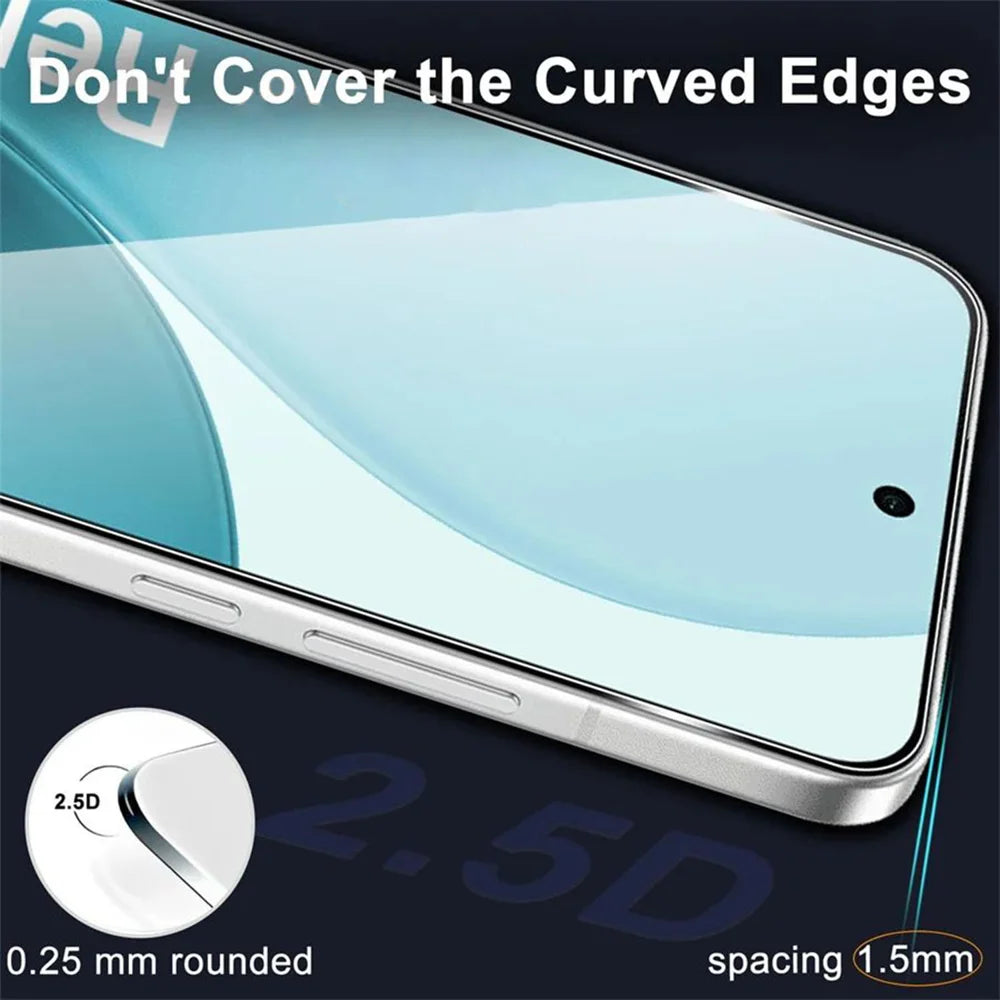 For Oppo Reno15 Pro Max 5G (Global) 25Pcs Full Cover Screen Protector Silk Printing Ultra Clear High Aluminium-silicon Glass Film - Transparent - 3