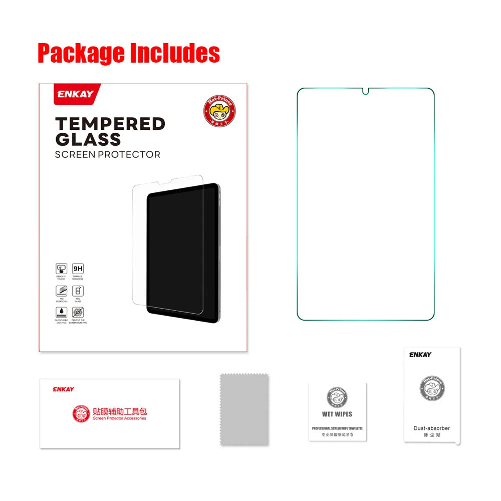 HAT PRINCE for Lenovo Tab K9 Full Screen Protector ENKAY  9H 2.5D 0.33mm HD High Aluminium-silicon Glass Film, Full Glue - Transparent - 7