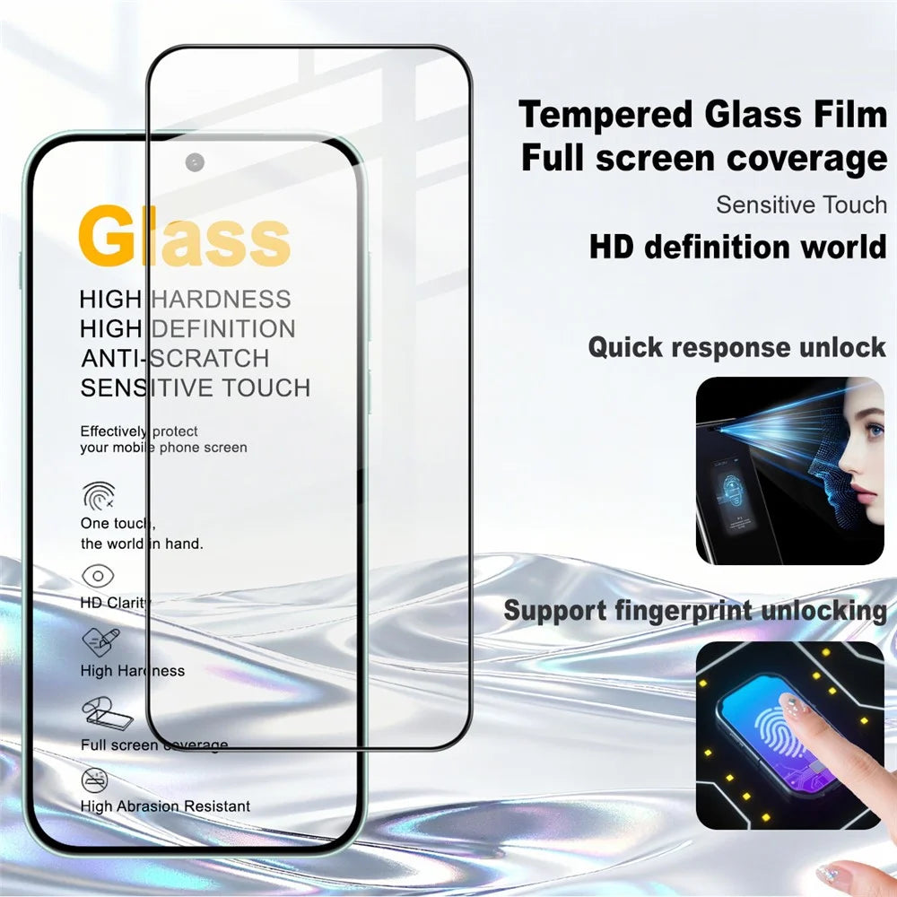 IMAK Pro+ Series For OnePlus Nord 6 5G  /  Turbo 6 5G Screen Protector Full Coverage Tempered Glass Film (Fingerprint Unlock) - Transparent - 3