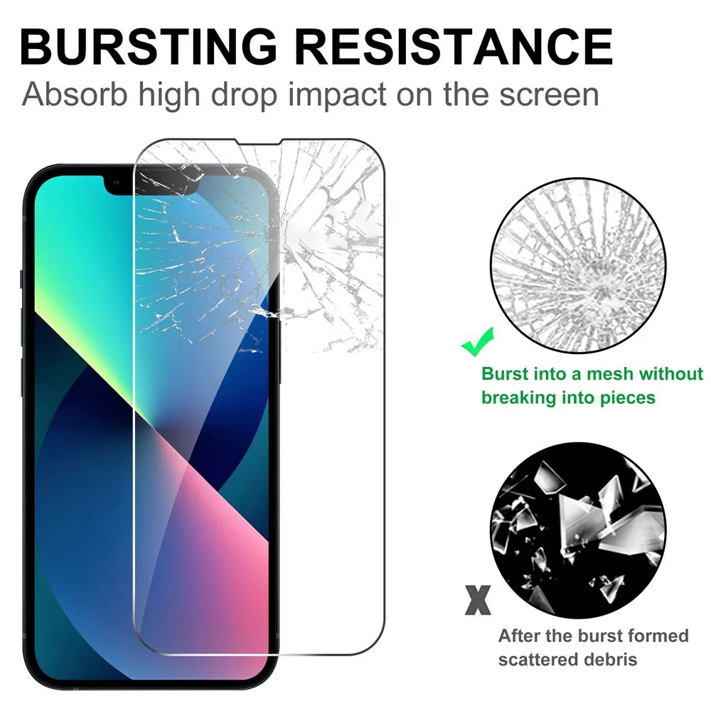 LAJABONI 2Pcs For iPhone 13 mini HD Clear Screen Protector Anti-Explosion 2.5D Arc Edge Not Complete Covering Tempered Glass Screen Film - Transparent - 4