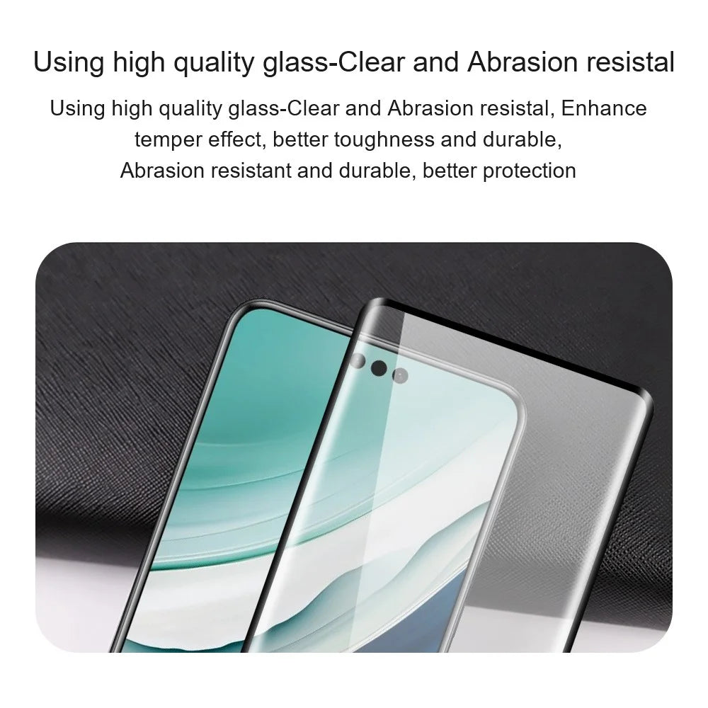 AMORUS 2Pcs For Huawei Pura 90 Pro Full Screen Protector Shatterproof Silk Printing Full Glue Tempered Glass Film - Black - 6