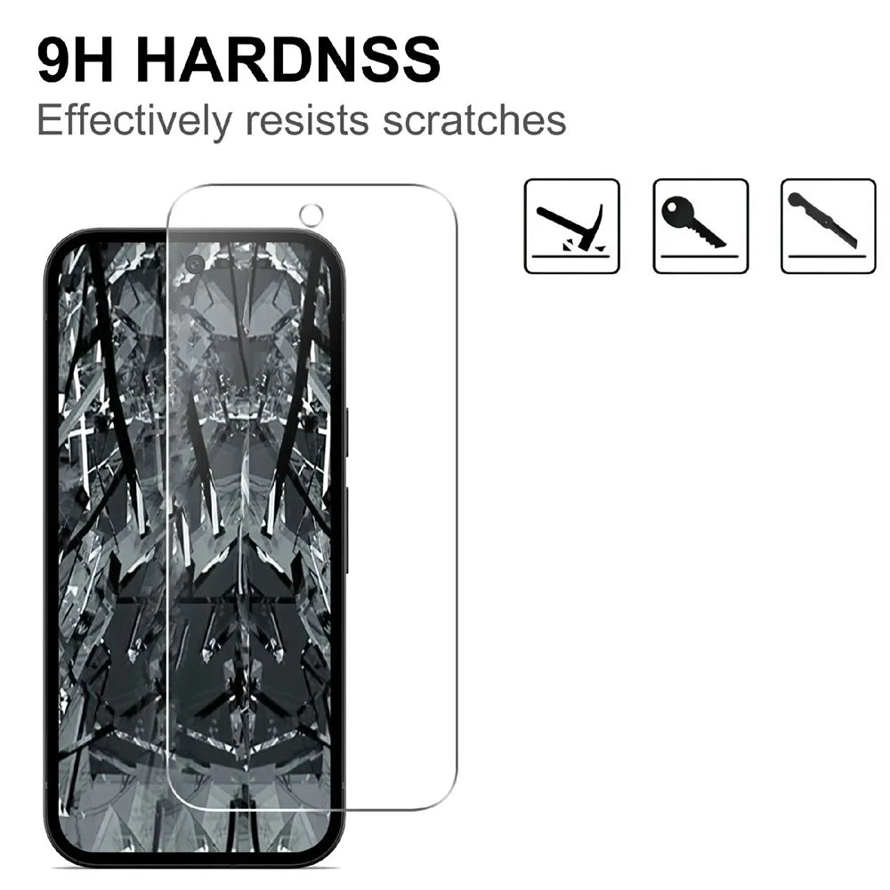 LAJABONI 2Pcs For Google Pixel 9  /  Pixel 9 Pro HD Clear Screen Protector Anti-Explosion 2.5D Arc Edge Not Complete Covering Tempered Glass Screen Film - Transparent - 3