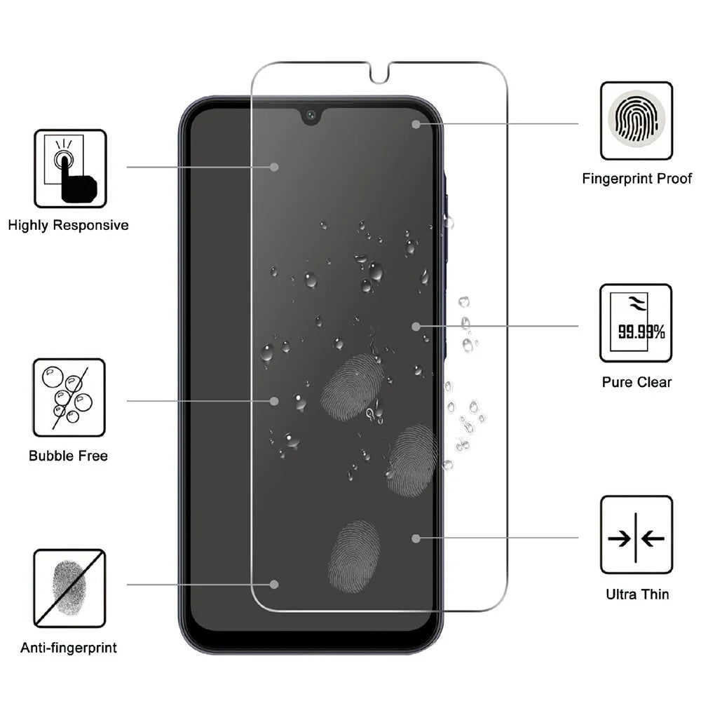 LAJABONI 2Pcs For Samsung Galaxy A18 5G / A18 4G / A17 5G / A17 4G HD Clear Screen Protector Anti-Explosion 2.5D Arc Edge Not Complete Covering Tempered Glass Screen Film - Transparent - 2