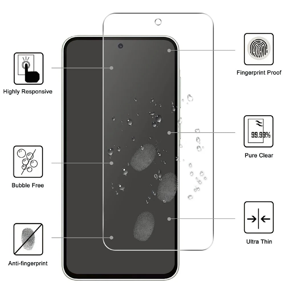 LAJABONI 2Pcs For Samsung Galaxy A54 5G HD Clear Screen Protector Anti-Explosion 2.5D Arc Edge Not Complete Covering Tempered Glass Screen Film - Transparent - 2
