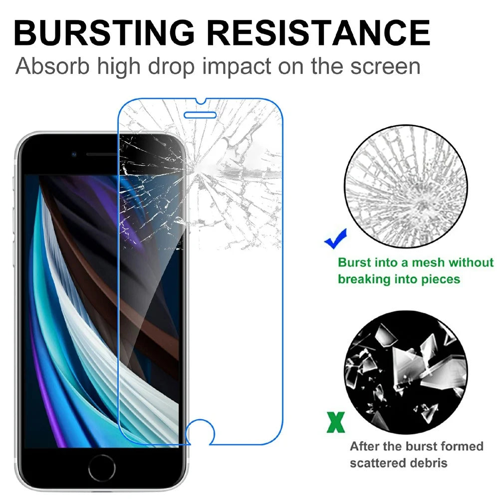 LAJABONI 2Pcs HD Clear Screen Protector For iPhone 7 4.7 inch  /  8 4.7 inch  /  SE (2022)  /  SE (2020) Anti-blue-ray Not Complete Covering Tempered Glass Screen Film - Transparent - 4