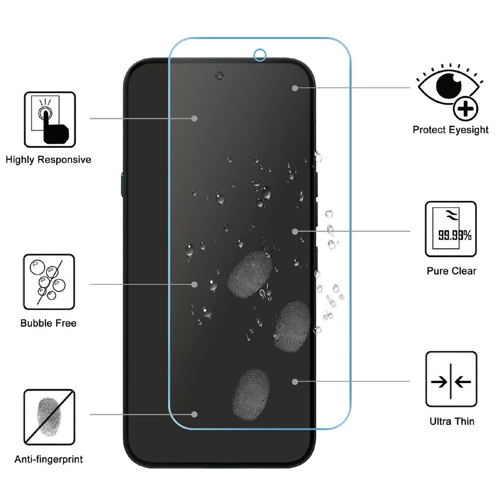 LAJABONI 2Pcs For Nothing Phone (3) 5G HD Clear Screen Protector Anti-blue-ray Not Complete Covering Tempered Glass Screen Film - Transparent - 2