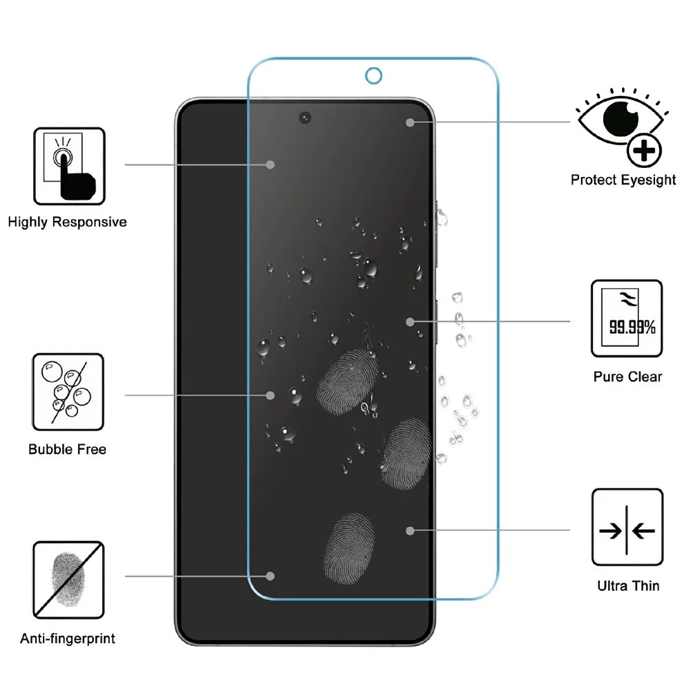 LAJABONI 2Pcs For Samsung Galaxy A57 5G HD Clear Screen Protector Anti-blue-ray Not Complete Covering Tempered Glass Screen Film - Transparent - 2