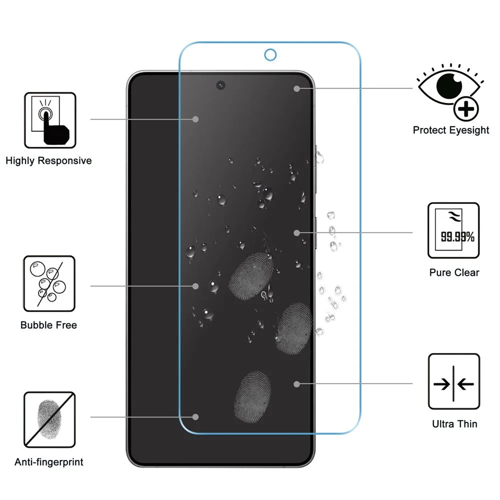 LAJABONI 2Pcs For Samsung Galaxy S25+ HD Clear Screen Protector Anti-blue-ray Not Complete Covering Tempered Glass Screen Film - Transparent - 2