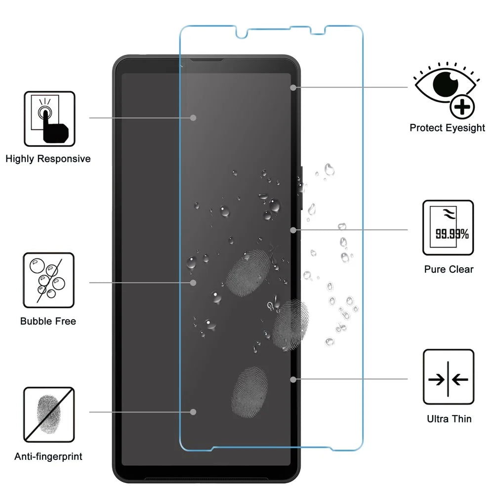 LAJABONI 2Pcs For Sony Xperia 10 III 5G  /  10 III Lite HD Clear Screen Protector Anti-blue-ray Not Complete Covering Tempered Glass Screen Film - Transparent - 2